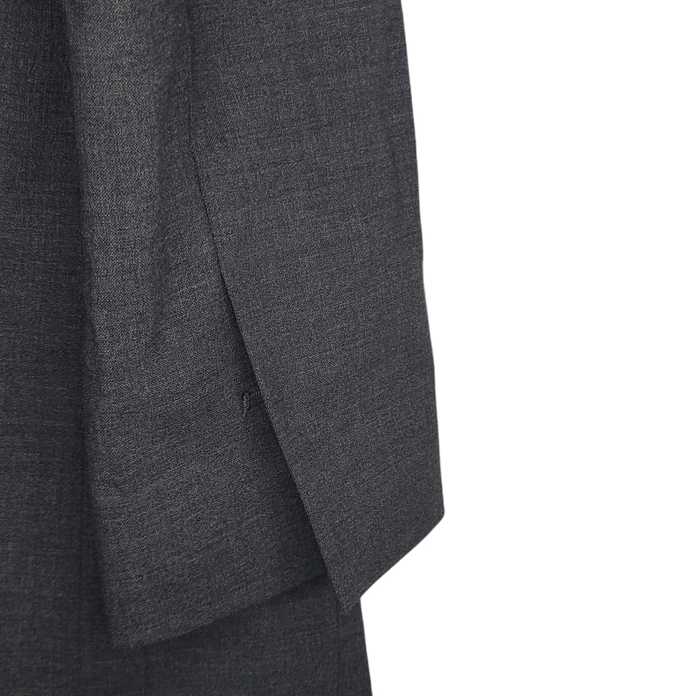 Women's Dark Gray Asymmetric Long Blazer Jacket - Picture 9 of 13